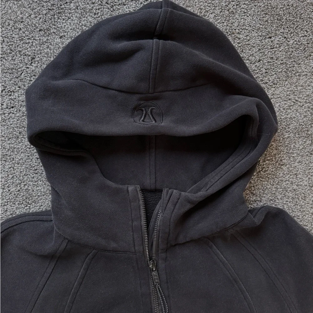 lululemon athletica Black Cropped Hoodie Sweatshirt